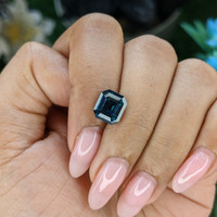 3.14 Ct. Greenish Blue Sapphire from Madagascar Life Style