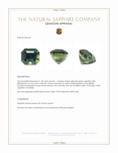 1.20 Ct. Yellowish Green Sapphire from Australia Appraisal