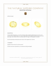 1.13 Ct. Yellow Sapphire from Tanzania Appraisal