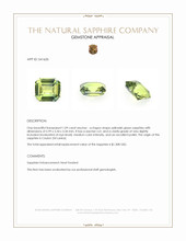 1.09 Ct. Yellowish Green Sapphire from Ceylon (Sri Lanka) Appraisal