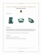 2.01 Ct. Bluish Green Sapphire from Ceylon (Sri Lanka) Appraisal