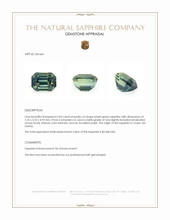 2.04 Ct. Bluish Green Sapphire from Ceylon (Sri Lanka) Appraisal