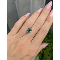 2.62 Ct. Bluish Green Sapphire from Madagascar Life Style