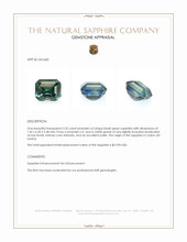 2.53 Ct. Bluish Green Sapphire from Ceylon (Sri Lanka) Appraisal