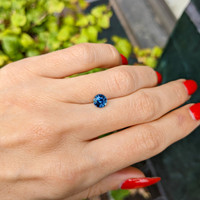 1.08 Ct. Greenish Blue Sapphire from Madagascar Life Style