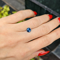 1.08 Ct. Greenish Blue Sapphire from Madagascar Life Style