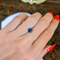 1.08 Ct. Greenish Blue Sapphire from Madagascar Life Style