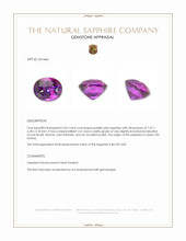 2.02 Ct. Purplish Pink Sapphire from Ceylon (Sri Lanka) Appraisal