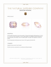 6.58 Ct. Pink Sapphire from Ceylon (Sri Lanka) Appraisal