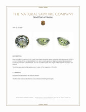 0.59 Ct. Brownish Green Sapphire from Ceylon (Sri Lanka) Appraisal
