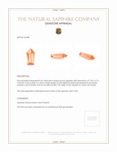 0.55 Ct. Peach Sapphire from Ceylon (Sri Lanka) Appraisal