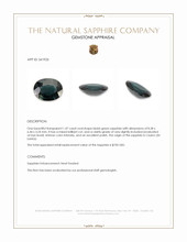 1.47 Ct. Bluish Green Sapphire from Ceylon (Sri Lanka) Appraisal