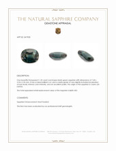 1.20 Ct. Bluish Green Sapphire from Ceylon (Sri Lanka) Appraisal