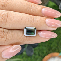 3.60 Ct. Bluish Green Sapphire from Madagascar Life Style