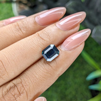 2.62 Ct. Greenish Blue Sapphire from Madagascar Life Style
