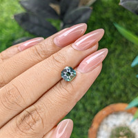 2.00 Ct. Bluish Green Sapphire from Madagascar Life Style