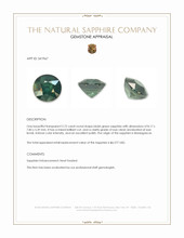 2.72 Ct. Bluish Green Sapphire from Madagascar Appraisal