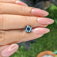1.72 Ct. Greenish Blue Sapphire from Madagascar Life Style