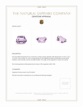 0.63 Ct. Purple Sapphire from Ceylon (Sri Lanka) Appraisal