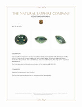 1.72 Ct. Bluish Green Sapphire from Madagascar Appraisal