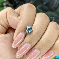 1.79 Ct. Greenish Blue Sapphire from Madagascar Life Style
