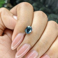 2.03 Ct. Greenish Blue Sapphire from Madagascar Life Style