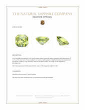 2.05 Ct. Greenish Yellow Sapphire from Madagascar Appraisal
