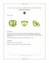 3.02 Ct. Yellowish Green Sapphire from Madagascar Appraisal