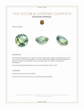 2.01 Ct. Bluish Green Sapphire from Madagascar Appraisal
