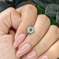 2.01 Ct. Bluish Green Sapphire from Madagascar Life Style