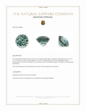 0.92 Ct. Bluish Green Sapphire from Montana Appraisal