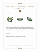 0.85 Ct. Green Sapphire from Ceylon (Sri Lanka) Appraisal