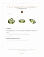 0.95 Ct. Yellowish Green Sapphire from Ceylon (Sri Lanka) Appraisal