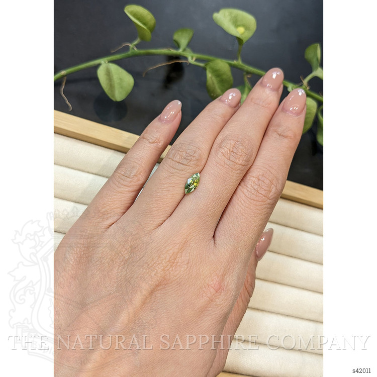 0.90 Ct. Yellowish Green Sapphire from Ceylon (Sri Lanka)