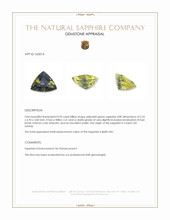 0.95 Ct. Yellowish Green Sapphire from Ceylon (Sri Lanka) Appraisal