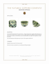 0.70 Ct. Green Sapphire from Ceylon (Sri Lanka) Appraisal