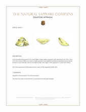 0.70 Ct. Yellow Sapphire from Ceylon (Sri Lanka) Appraisal
