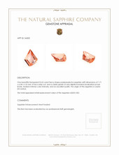 0.65 Ct. Padparadscha Sapphire from Ceylon (Sri Lanka) Appraisal