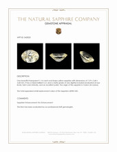 1.14 Ct. Yellow Sapphire from Ceylon (Sri Lanka) Appraisal