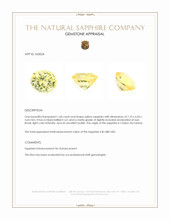 1.60 Ct. Yellow Sapphire from Ceylon (Sri Lanka) Appraisal