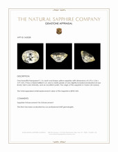 1.16 Ct. Yellow Sapphire from Ceylon (Sri Lanka) Appraisal