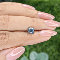1.30 Ct. Greenish Blue Sapphire from Madagascar Life Style