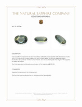0.76 Ct. Yellowish Green Sapphire from Ceylon (Sri Lanka) Appraisal