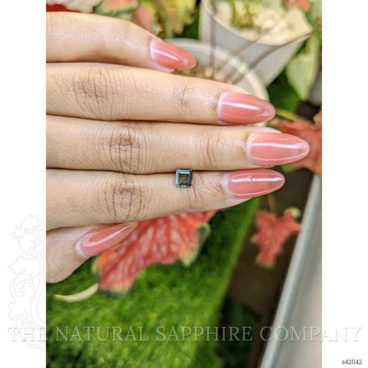 0.75 Ct. Bluish Green Sapphire from Ceylon (Sri Lanka)