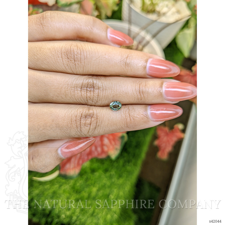 0.83 Ct. Bluish Green Sapphire from Ceylon (Sri Lanka)