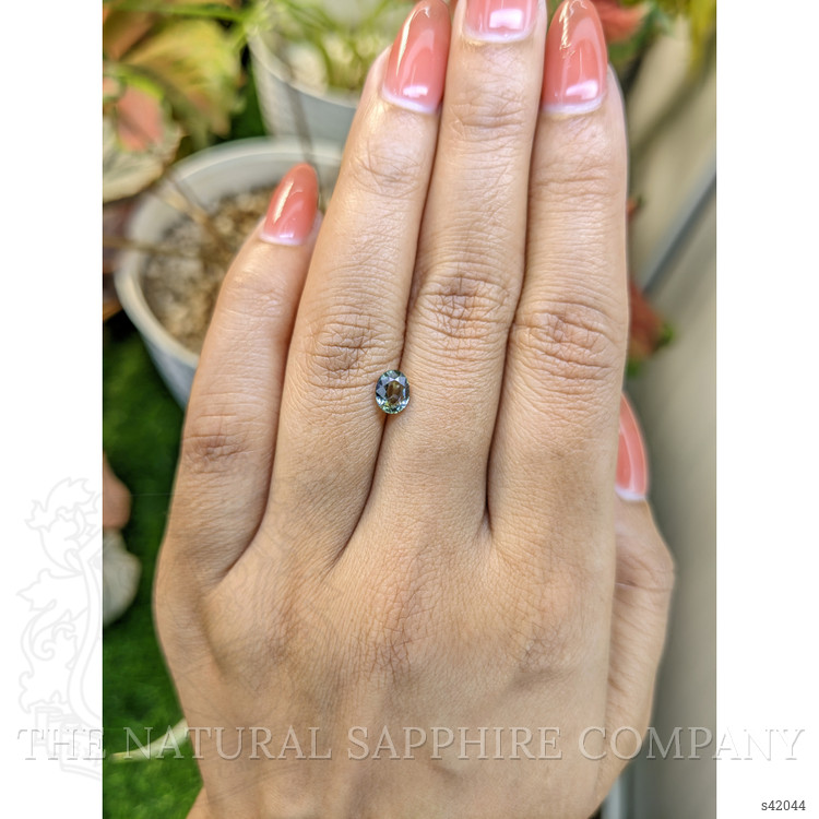 0.83 Ct. Bluish Green Sapphire from Ceylon (Sri Lanka)