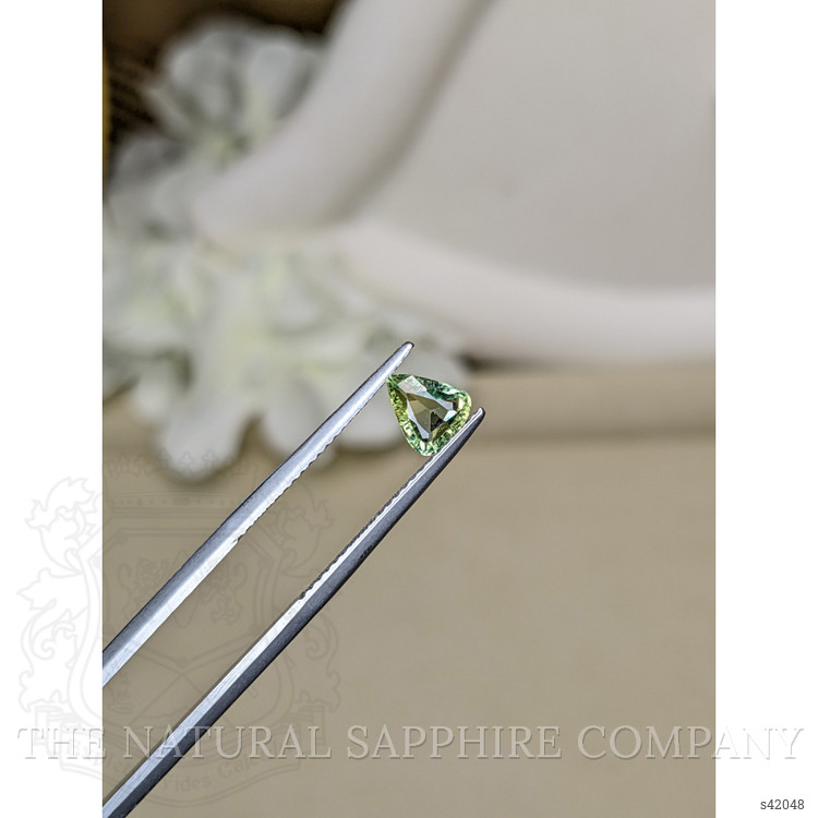 0.74 Ct. Yellowish Green Sapphire from Ceylon (Sri Lanka)