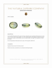 0.95 Ct. Yellowish Green Sapphire from Ceylon (Sri Lanka) Appraisal