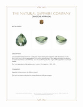 0.77 Ct. Bluish Green Sapphire from Ceylon (Sri Lanka) Appraisal