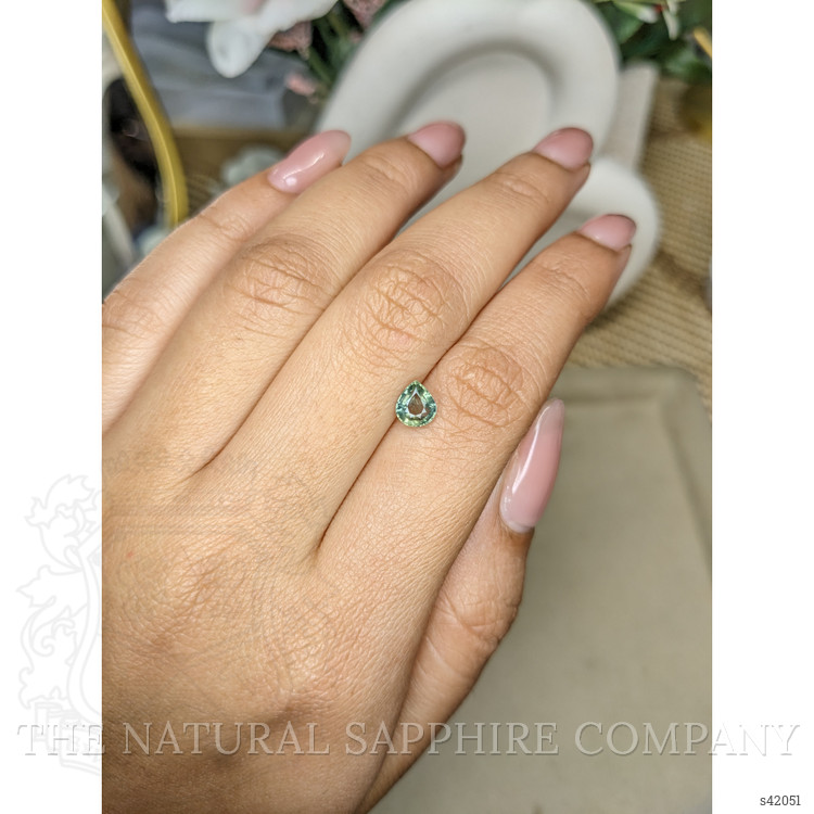 0.77 Ct. Bluish Green Sapphire from Ceylon (Sri Lanka)